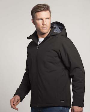 soft shell jacket in black.