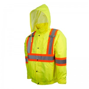 green hi-visibility safety jacket